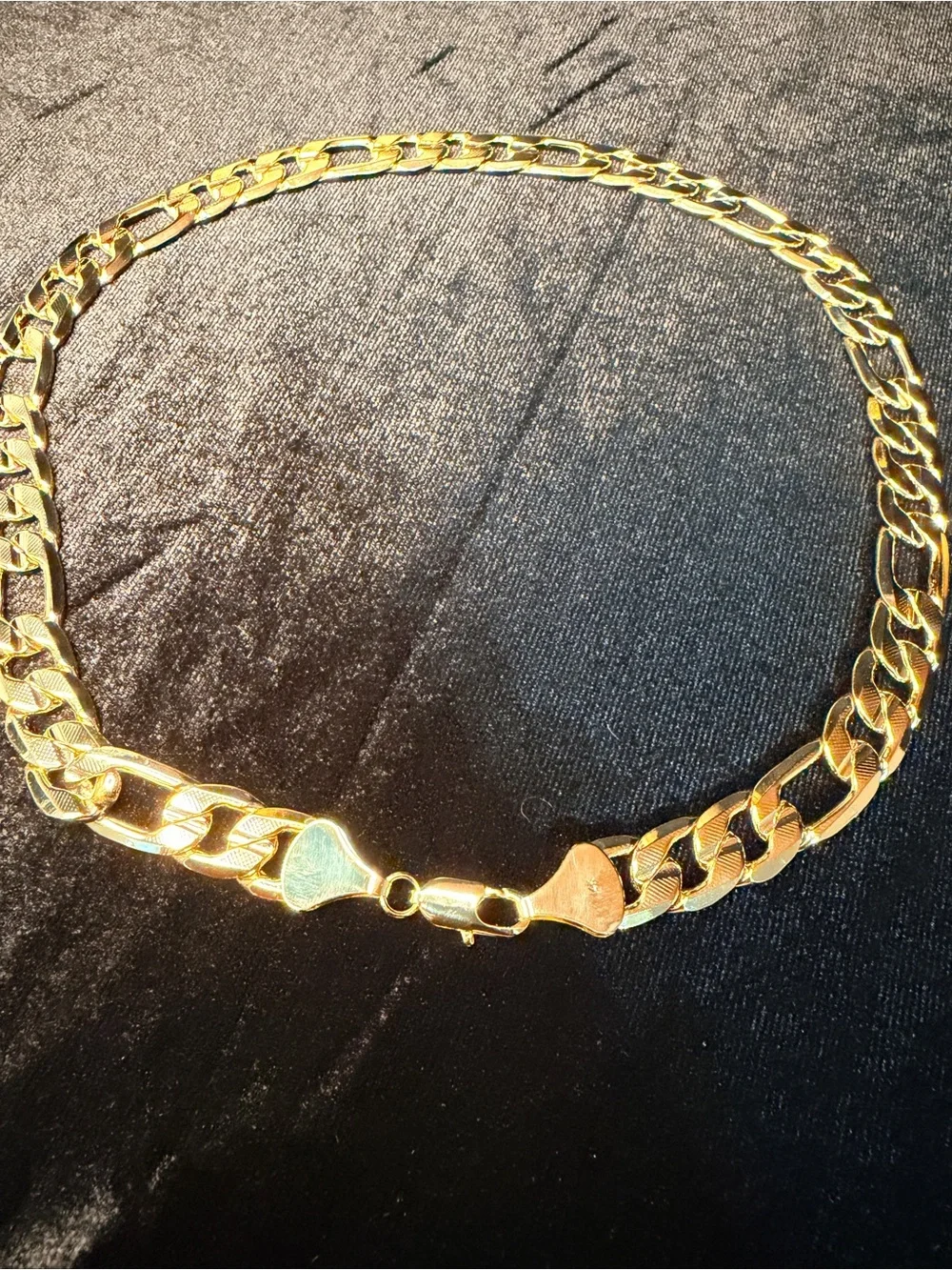 Diamond Cut Figaro 20in 12MM 14K Stamped Gold Filled Necklace BRAND NEW